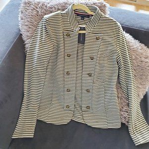Tommy Hilfiger Military Striped Band Collar Jacket